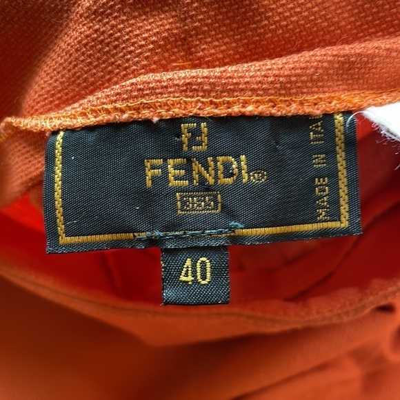 Fendi high waist straight ankle/crop pants SZ 40 (US 4) in burnt orange - Picture 6 of 7